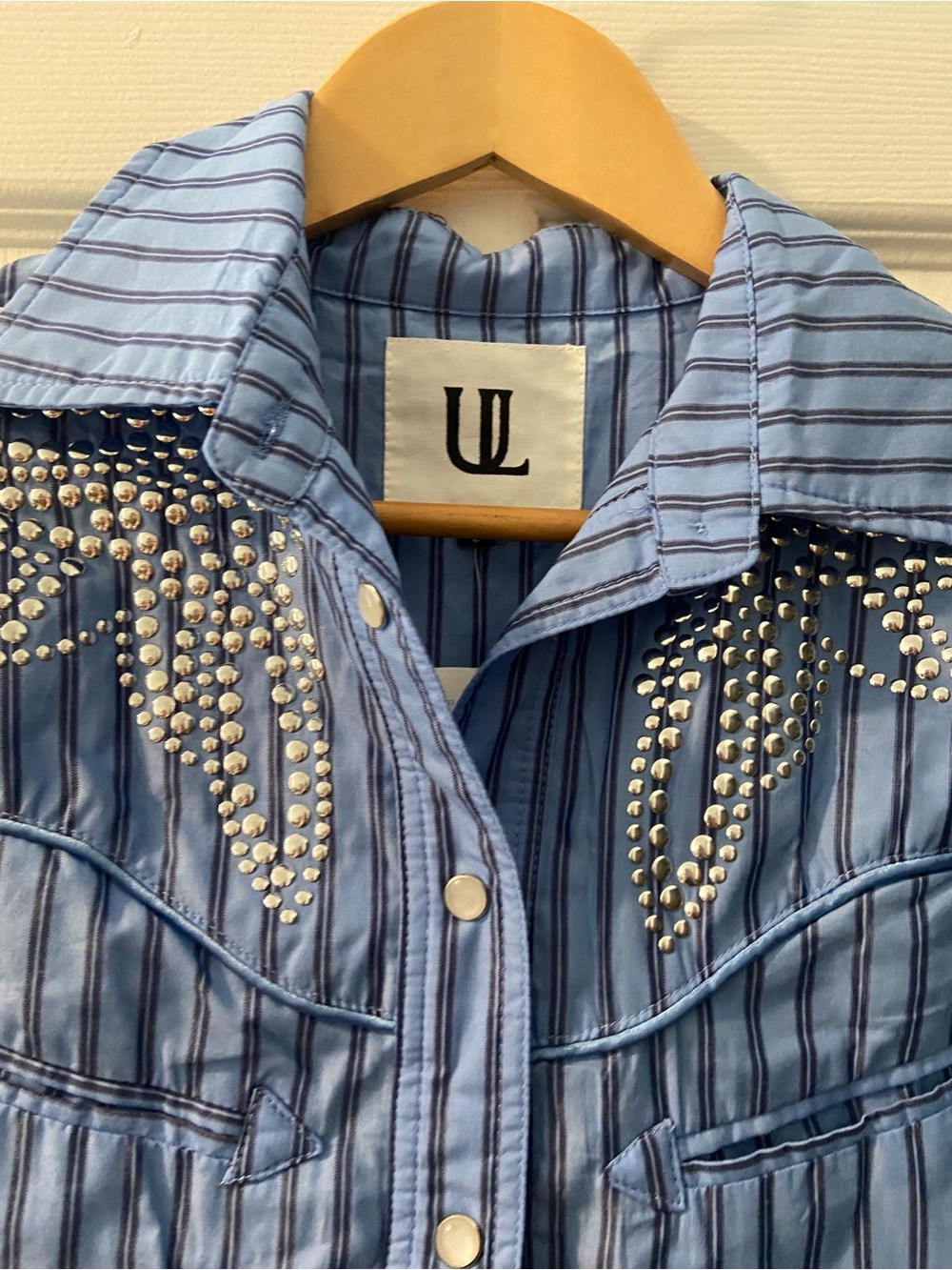 Free People x Understated Leather Embellished Button Down - Picture 4 of 6